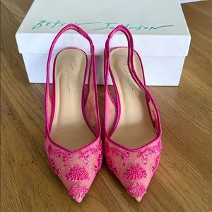 Betsey Johnson Fuchsia Embellished Heels